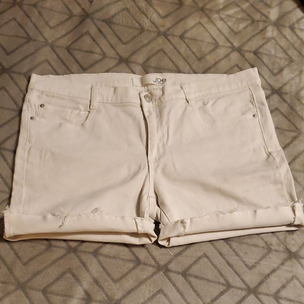 Joe's Jeans White Jean Shorts with Cuffed Hem - Picture 1 of 6